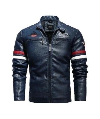 Vintage Biker-Lederjacke - Speed ​​​​RACE Blue Voir les baskets