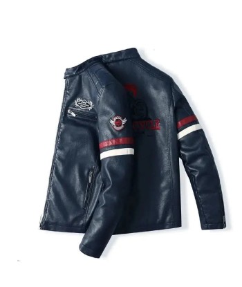 Vintage Biker-Lederjacke - Speed ​​​​RACE Blue Voir les baskets