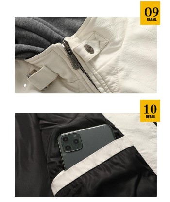 Weiße Herrenlederjacke sur le site 