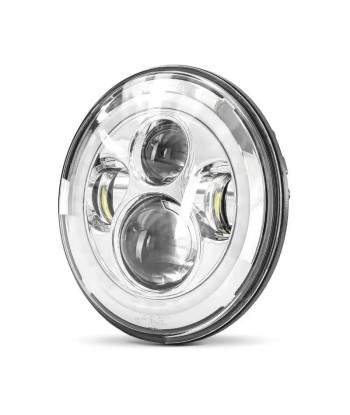 7" LED-Scheinwerfer kompatibel mit Harley Davidson - Chrom les ctes