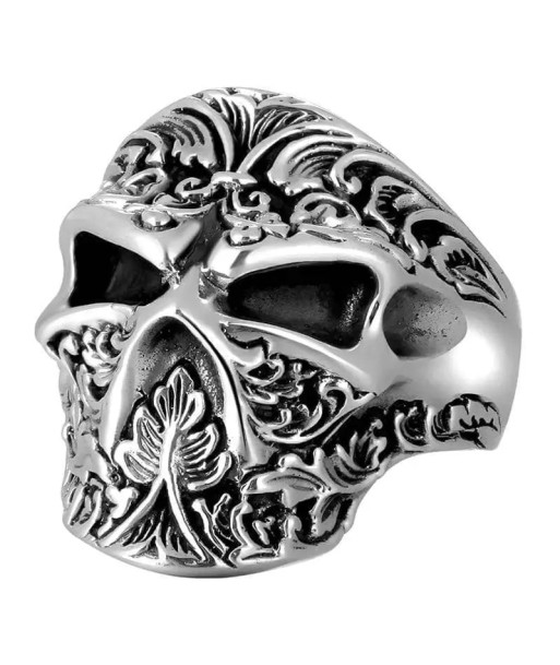 Totenkopf-Biker-Siegelring (Silber) le concept de la Pate a emporter 