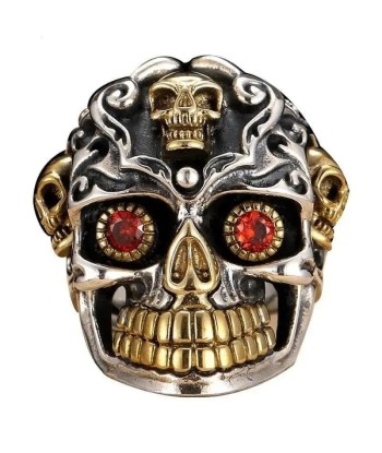 Ägyptischer Totenkopf-Bikerring (Silber) d'Europe débarque