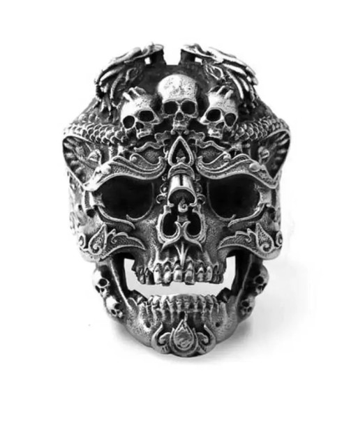 Totenkopf-Bikerring (Silber) la livraison gratuite