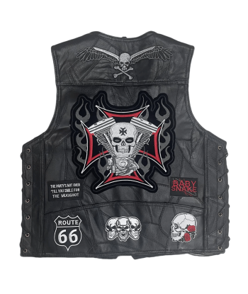 Eisernes Kreuz Totenkopf Biker Lederweste Véritable concentré