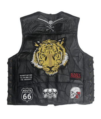 Herren-Bikerweste aus Leder – Tiger Spirit commande en ligne