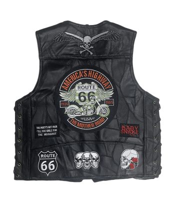 Herren-Bikerweste aus Leder – Route 66 Legend en ligne des produits 