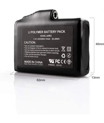 Batterie rechargeable pour Gants chauffant 7.4V 2200mAh le concept de la Pate a emporter 