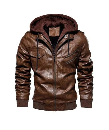 Veste cuir biker a capuche prix