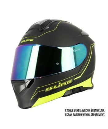 Casque Modulable Double écran Noir / jaune FLUO | SLine550 destockage