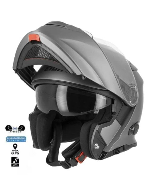 Casque moto bluetooth - Gris Titanium Voir les baskets