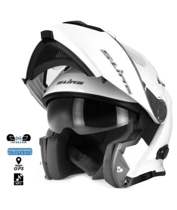 Casque moto bluetooth -  Blanc la chaussure