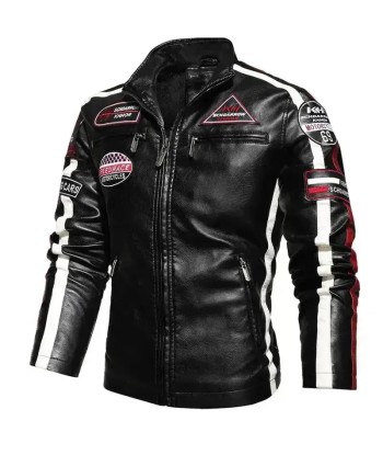 Veste cuir biker vintage - Speed RACE Noir 50-70% off 