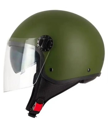 Casque moto Jet FURY- Vert armé Mat Paris Déstockage Promo