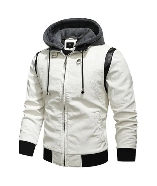 Veste en cuir blanc homme prix