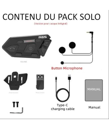 Intercom moto Bluetooth 5.0 - 6 pilotes s'inspire de l'anatomie humaine