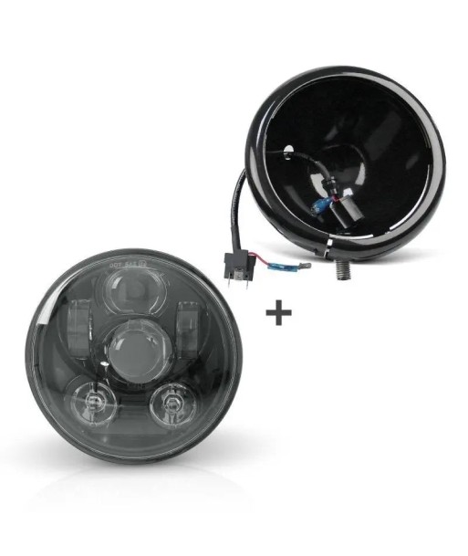 Phare avant LED motos, 5.75 pouces + support - Set Compatible Harley Davidson Dyna Sportster Softail commande en ligne