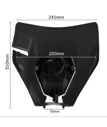 Projecteur LED moto + plaque / carenage Universel pour Enduro XDure GK2 noir rembourrage situé sous