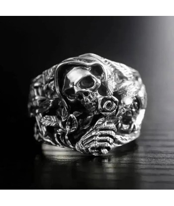 Bague motard - Tête de mort gothique (Argent) d'Europe débarque