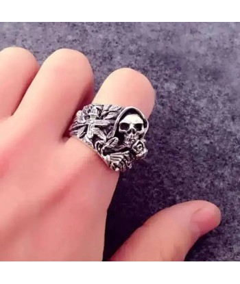 Bague motard - Tête de mort gothique (Argent) d'Europe débarque