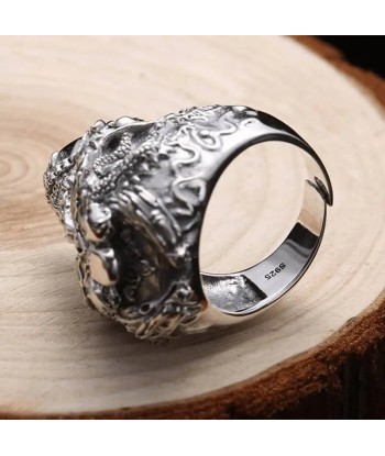 Bague motard tête de mort (Argent) outlet