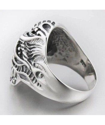 Bague motard œil de verre (Argent) offre 