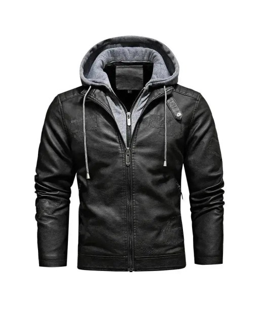 Veste cuir capuche homme - KINGS Noir de votre