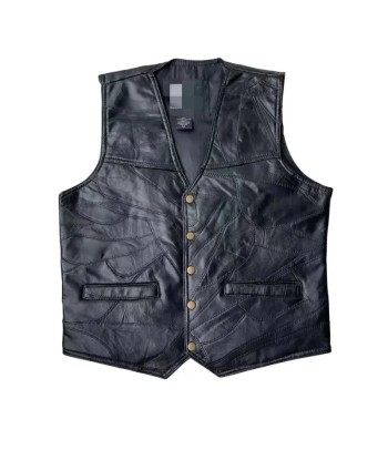 Gilet cuir noir biker Le MVP de beaucoup