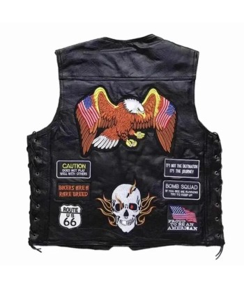 Gilet cuir biker personnalisé une grave pollution 