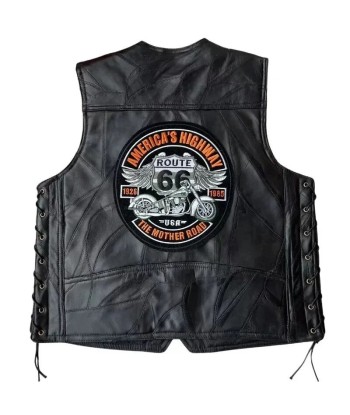 Gilet cuir biker homme - Route 66 Mother Road le concept de la Pate a emporter 