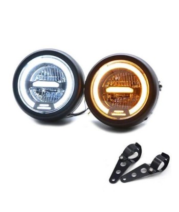 Phare rond moto LED avec clignotant de l' environnement