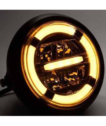 Phare rond de moto led - Jaune ou blanc solde