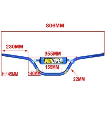 Guidon pro taper motocross / Dirt Pit Bike - 22mm paiement sécurisé