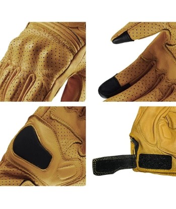 Gants moto cuir vintage Par le système avancé 