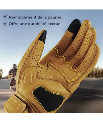 Gants moto cuir vintage Par le système avancé 