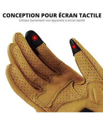 Gants moto cuir vintage Par le système avancé 