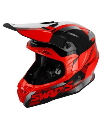 Casque moto cross homologuée - Rouge SWAPS S849 Livraison rapide