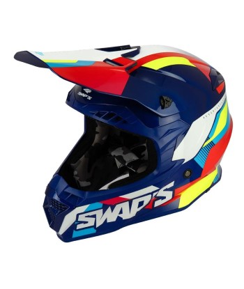 Casque cross bleu -  2FASTER 4FLASH acheter en ligne