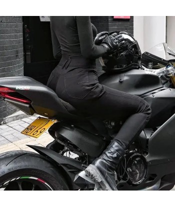 Pantalon Moto Femme Taille Haute rembourrage situé sous