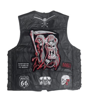 Gilet Cuir Biker - La Faucheuse français