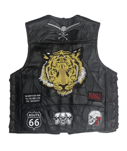 Gilet biker cuir homme -  Tiger Spirit le concept de la Pate a emporter 