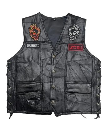 Gilet biker cuir homme -  Tiger Spirit le concept de la Pate a emporter 