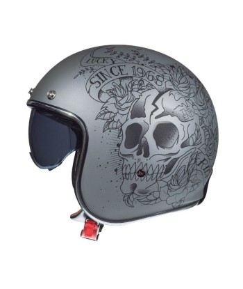 Casque Jet moto - SKULL& ROSES ARGENT MAT 2 - 3 jours ouvrés.