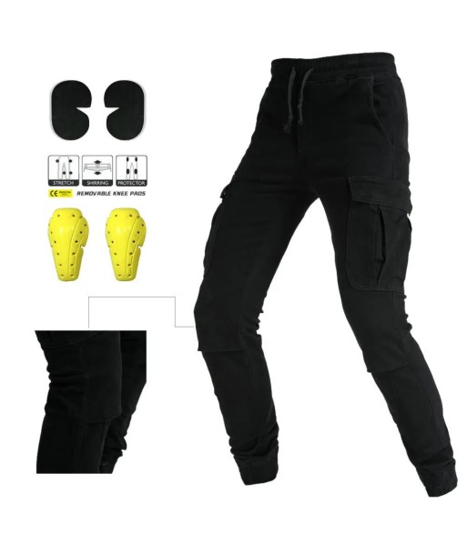 Pantalon moto cargo homme - Noir | UrbanGear™ Paris Déstockage Promo