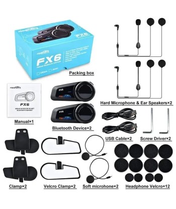 Bluetooth Motorrad Intercom 6 Fahrer Comparez et commandez 