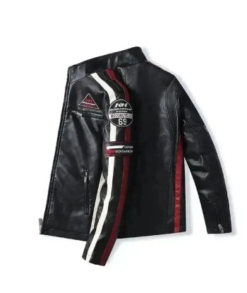 Vintage Biker-Lederjacke - Speed ​​​​RACE Black pas cher chine