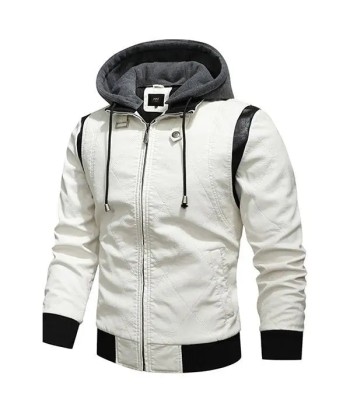 Weiße Herrenlederjacke l'achat 