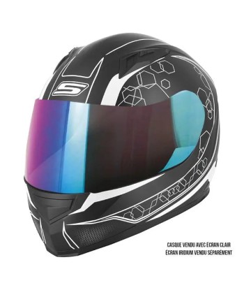 Motorradhelm Schwarz und Weiß Frau - S448 GRAPHIC en ligne des produits 