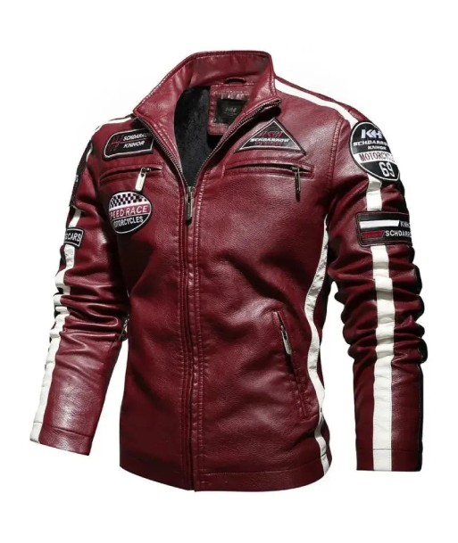 Vintage Motorradjacke aus rotem Leder - Speed ​​​​RACE chez Cornerstreet bien 