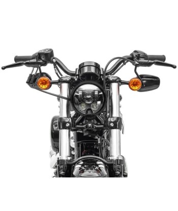 5,75 Zoll LED-Motorradscheinwerfer mit H4-H13-Adapter kompatibel mit Harley Davidson schwarz Fin de série