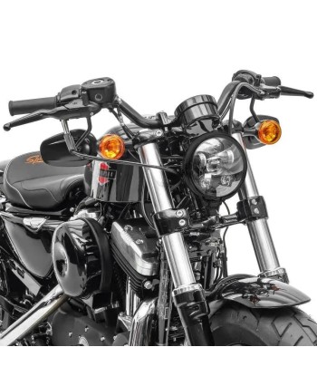 5,75 Zoll LED-Motorradscheinwerfer mit H4-H13-Adapter kompatibel mit Harley Davidson schwarz Fin de série